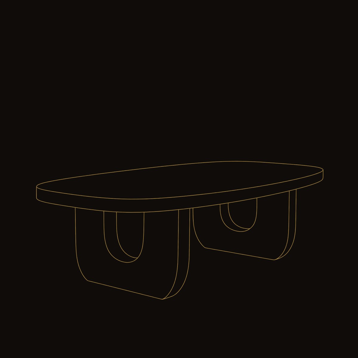 Modern Sculptural Coffee Table For Living Room dimension diagram
