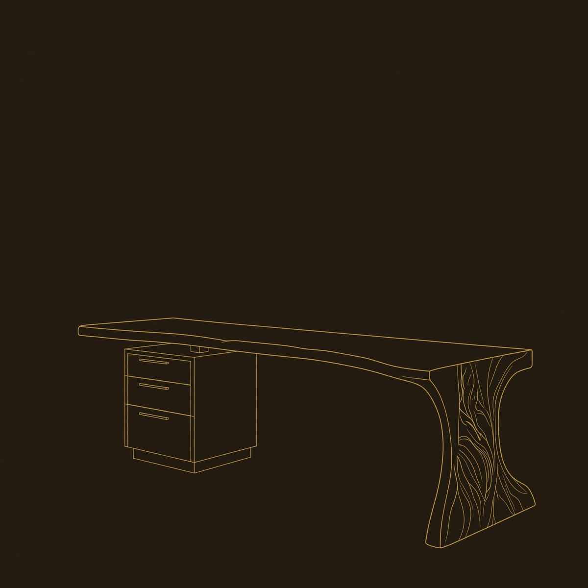 Modern Wooden Desk With Built In Bookshelves For Office Decor dimension diagram