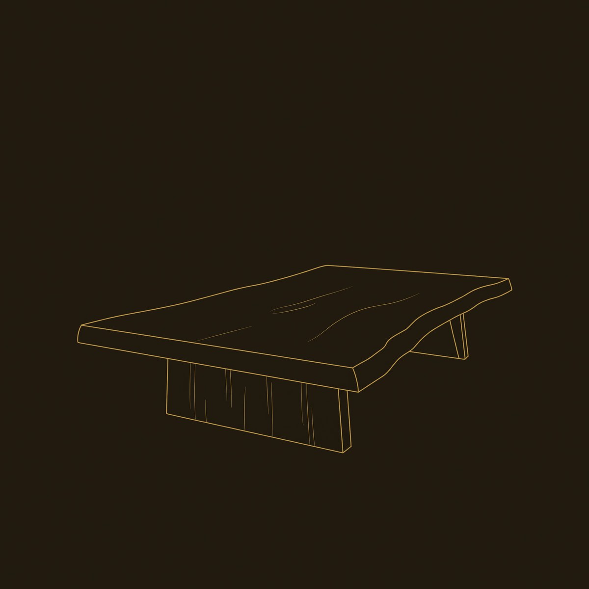 Organic Coffee Table For Tropical Villa Lounge dimension diagram