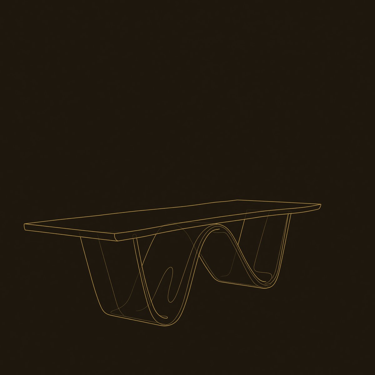 Organic Wooden Dining Table With W Shaped Base For Dining Space dimension diagram