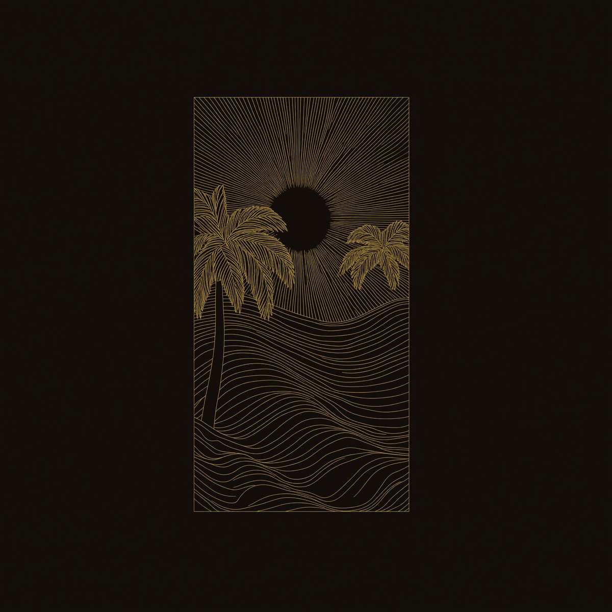 Palm Meridian Sunburst Carved Wall Relief Panel dimension diagram