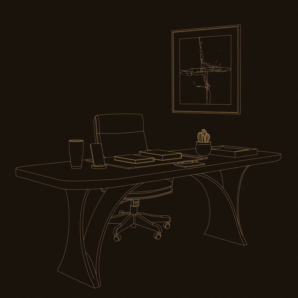 Ribbon-Grain Hardwood Desk for a Home Office Corner dimension diagram
