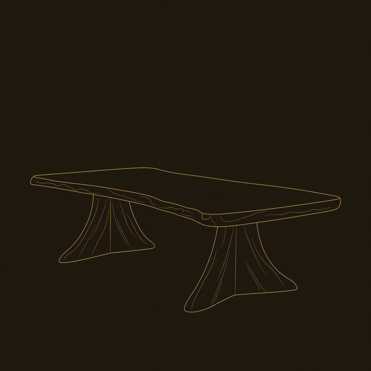 Scandinavian Natural Edge Dining Table For Casual Dining Space dimension diagram
