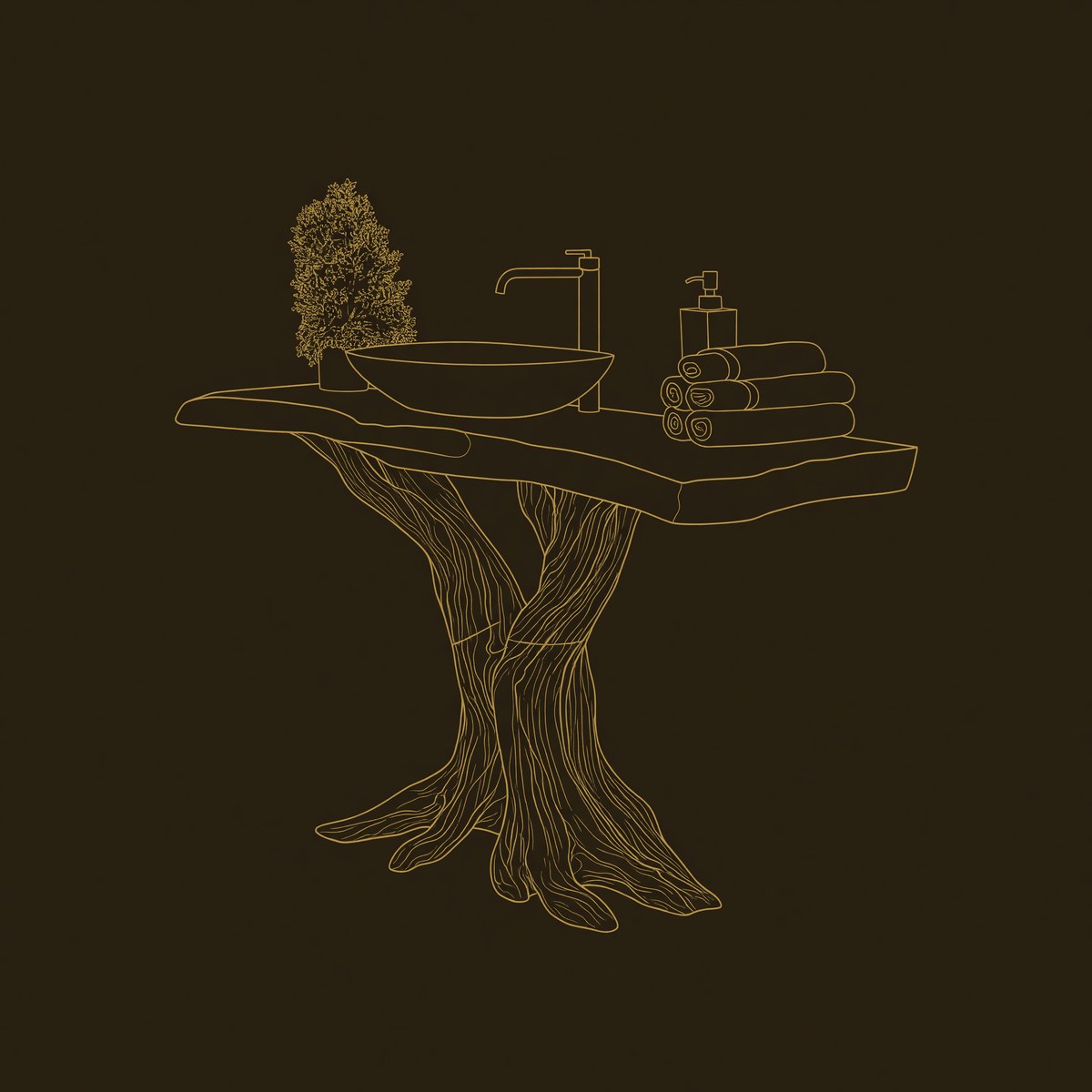 Solid Wood Live Edge Vanity Bathroom Handmade Bathroom dimension diagram