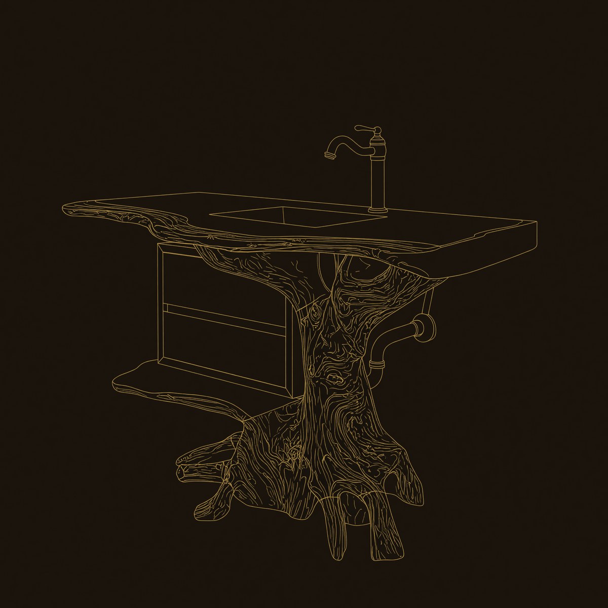 Solid Wood Live Edge Vanity Farmhouse Bathroom Rustic Solid Bathroom dimension diagram