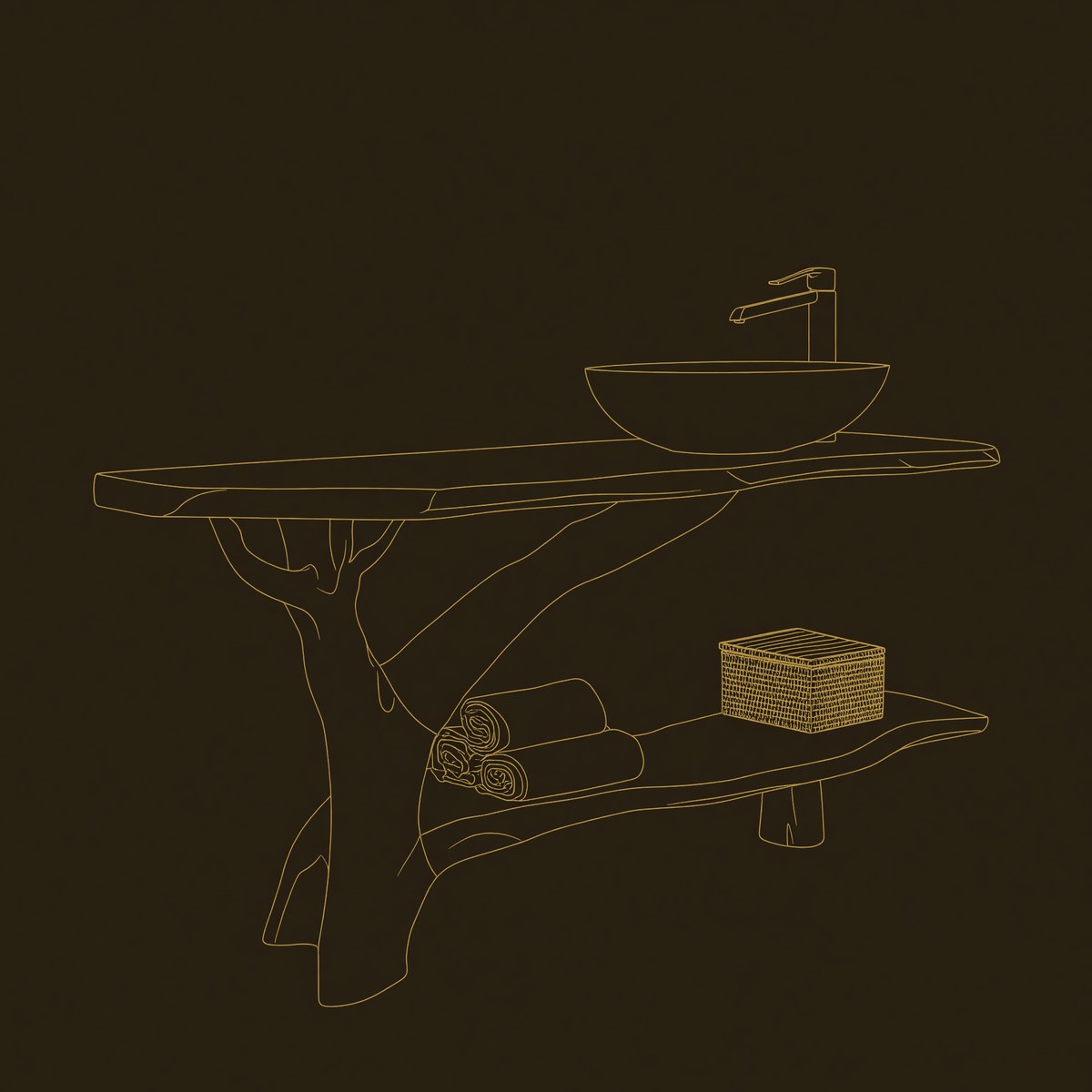 Solid Wood Live Edge Vanity Farmhouse Solid Bathroom Natural Bathroom dimension diagram