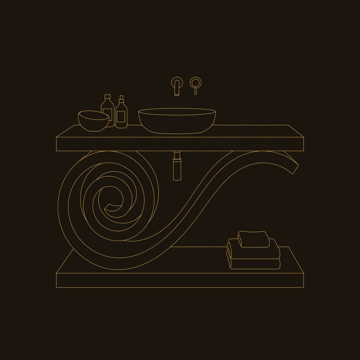 Solid Wood Live Edge Vanity Sculptural Monkeypod With Vessel Sink Luxury dimension diagram