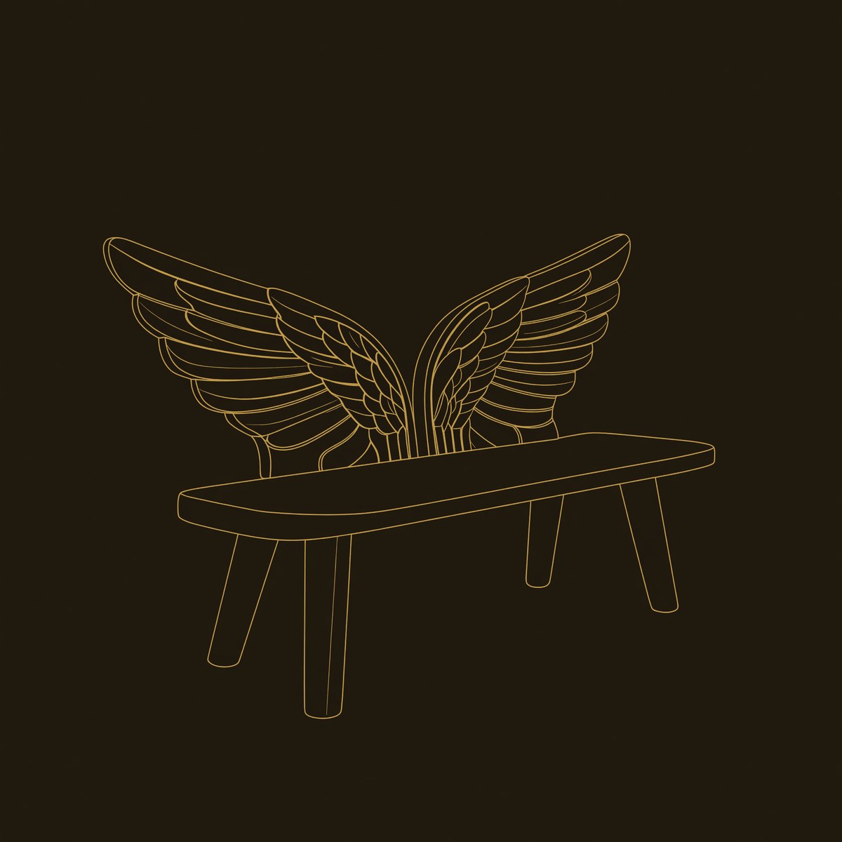 Solid Wood Outdoor Garden Bench Bird Wing Backrest Patio dimension diagram