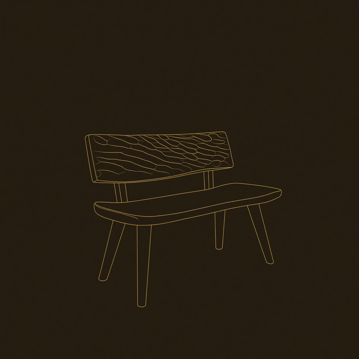 Solid Wood Outdoor Garden Bench With Carved Backrest Patio dimension diagram