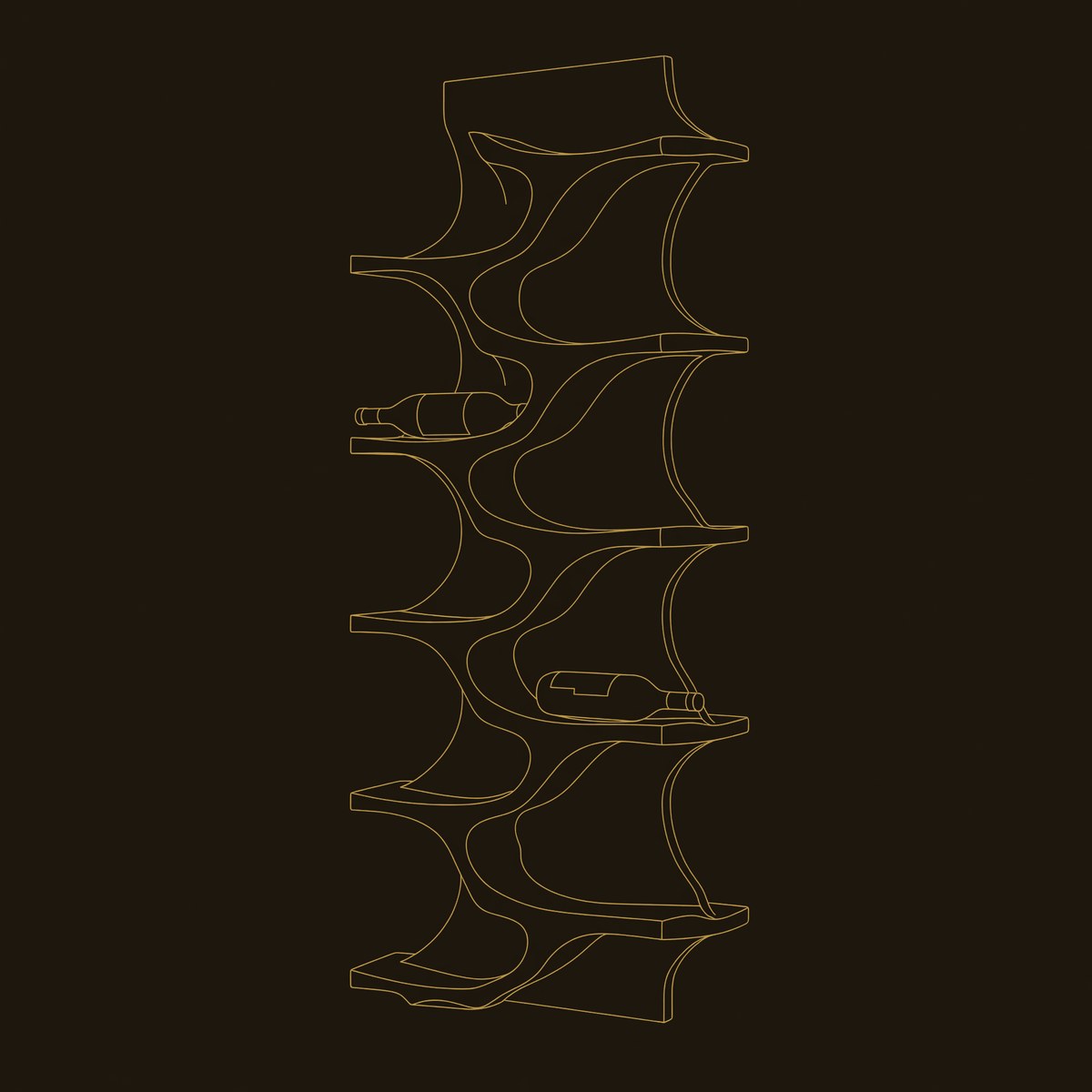 Solid Wood Wine Rack Rustic Natural Home Bar Wall Storage dimension diagram