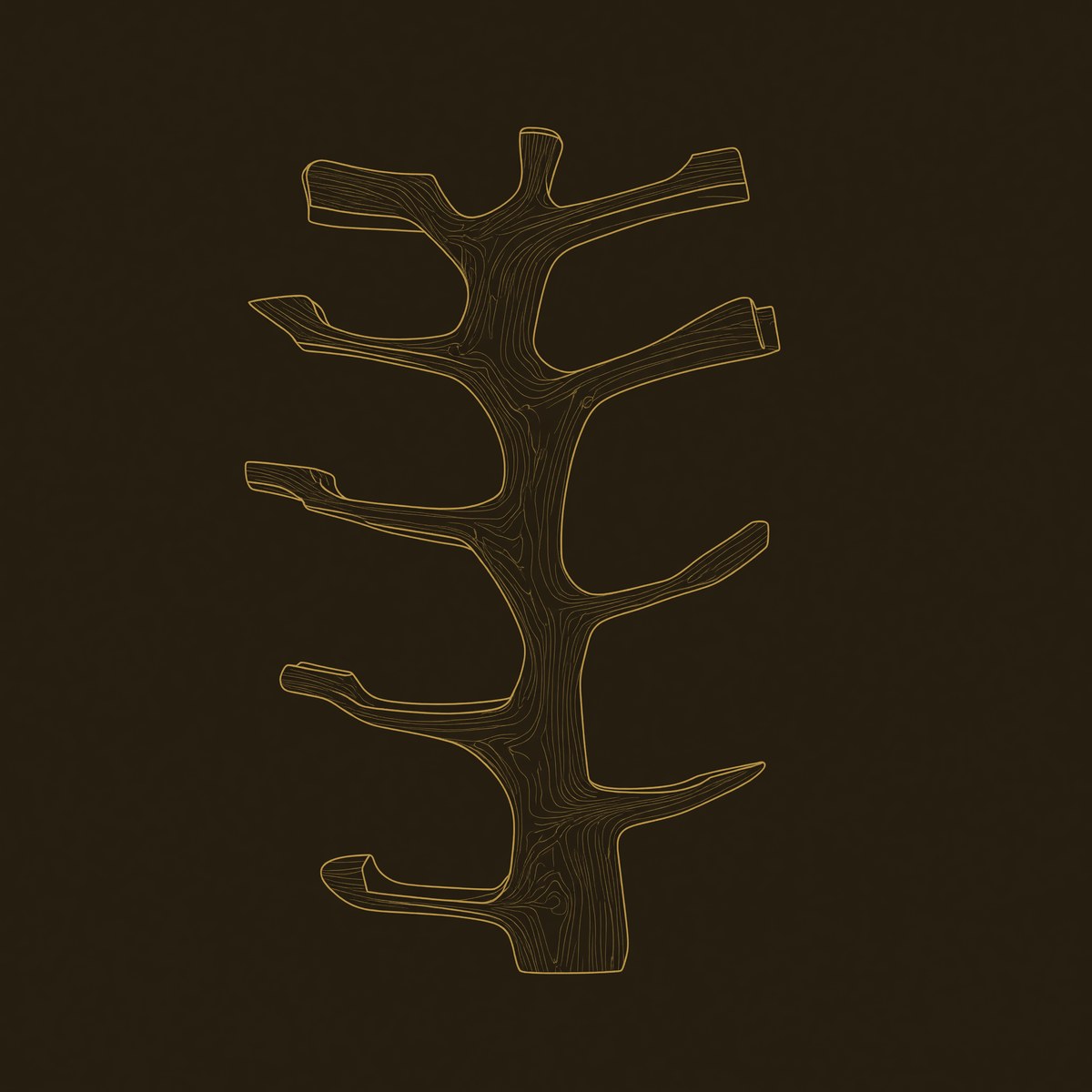 Solid Wood Wine Rack Wall Mounted Sculptural Branch Design Modern Kitchen dimension diagram