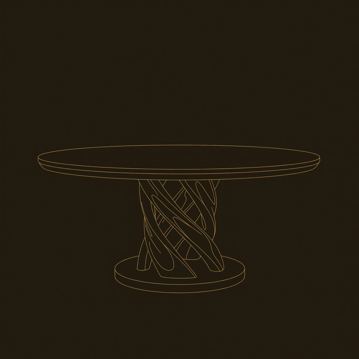 Tropical Round Gathering Table For Luxury Dining Room dimension diagram