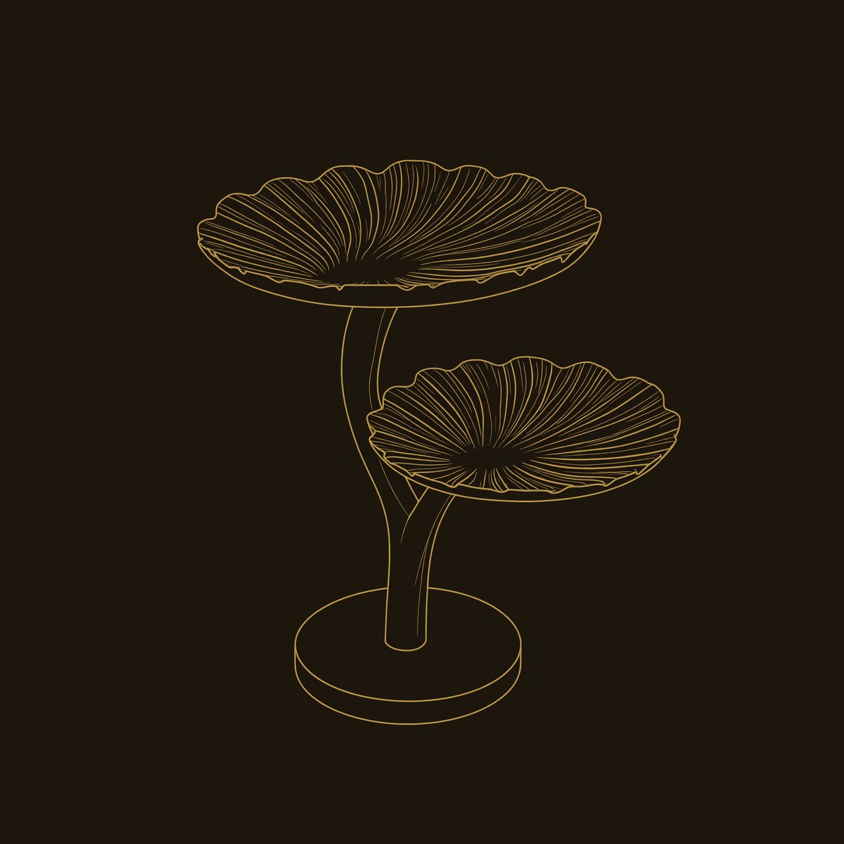 Wooden Side Table With Leaf Shape Top For Living Room dimension diagram