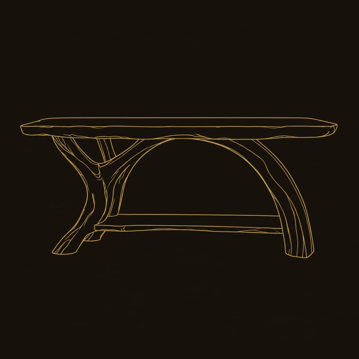 Live Edge Bathroom Vanity With Branching Trunk Legs dimension diagram