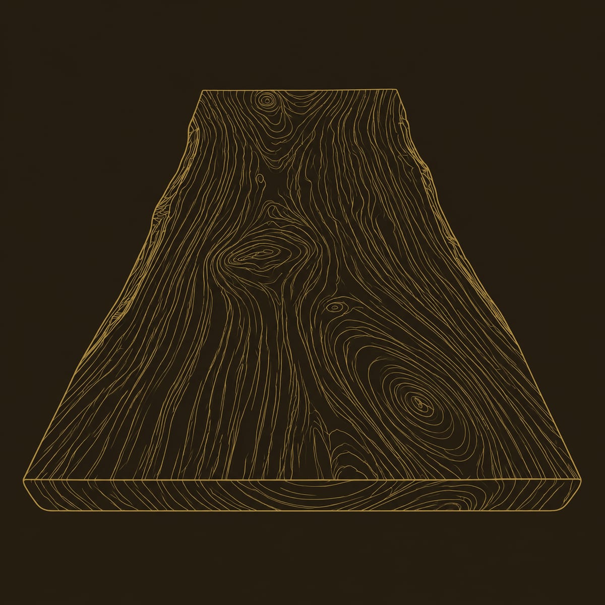 Live Edge Slab Table Top, Deep Swirling Wood Grain dimension diagram