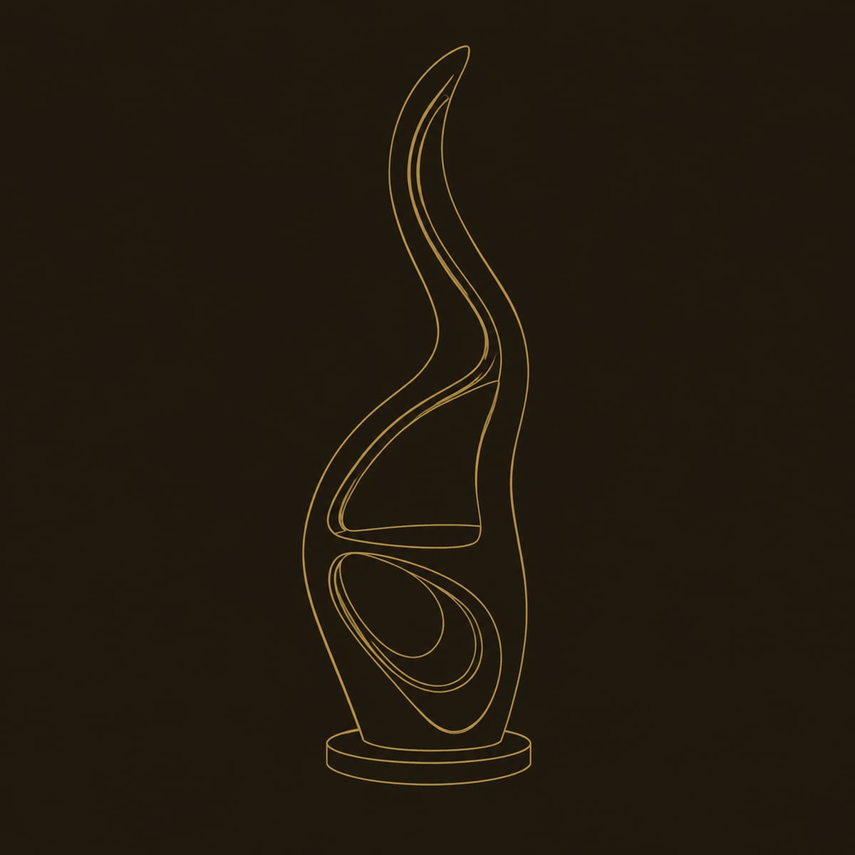 Looping Flame Floor Lamp With Glowing Outline And Mid Level Ledge dimension diagram