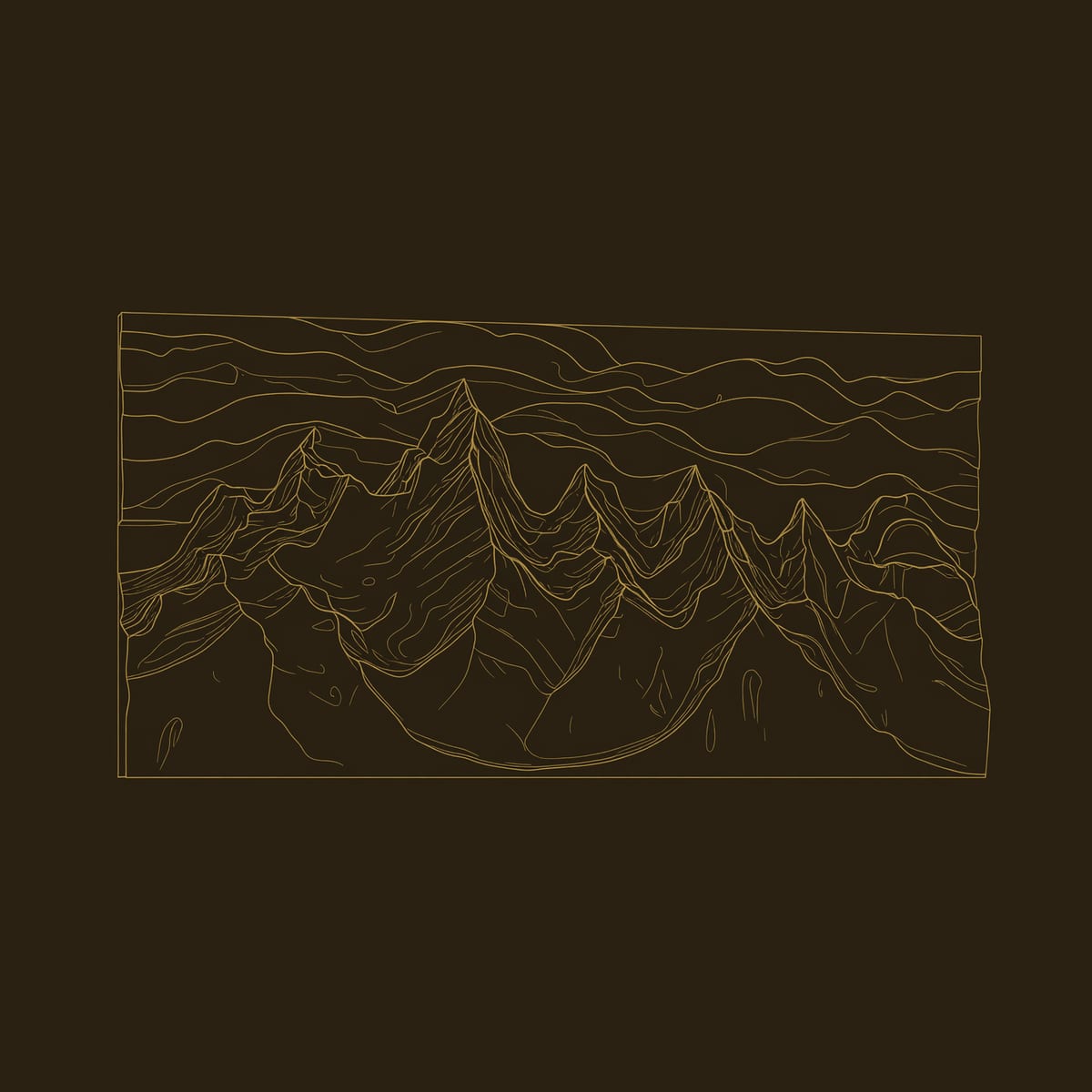Mountain Range Wall Panel, Deep Cut by Hand in Solid Wood dimension diagram