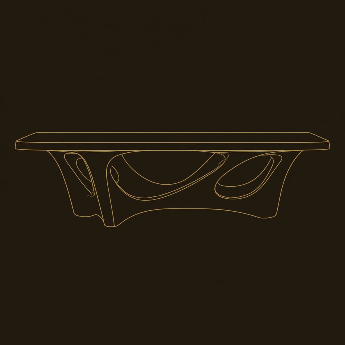 Natural Edge Coffee Table With Open Branching Base dimension diagram