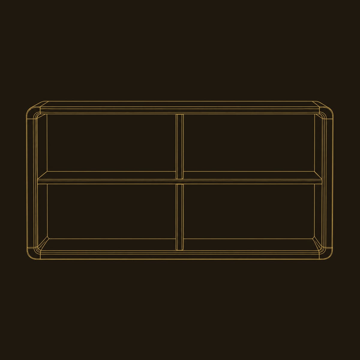 Open Frame Console Table With A Two By Two Grid Of Cubbies dimension diagram