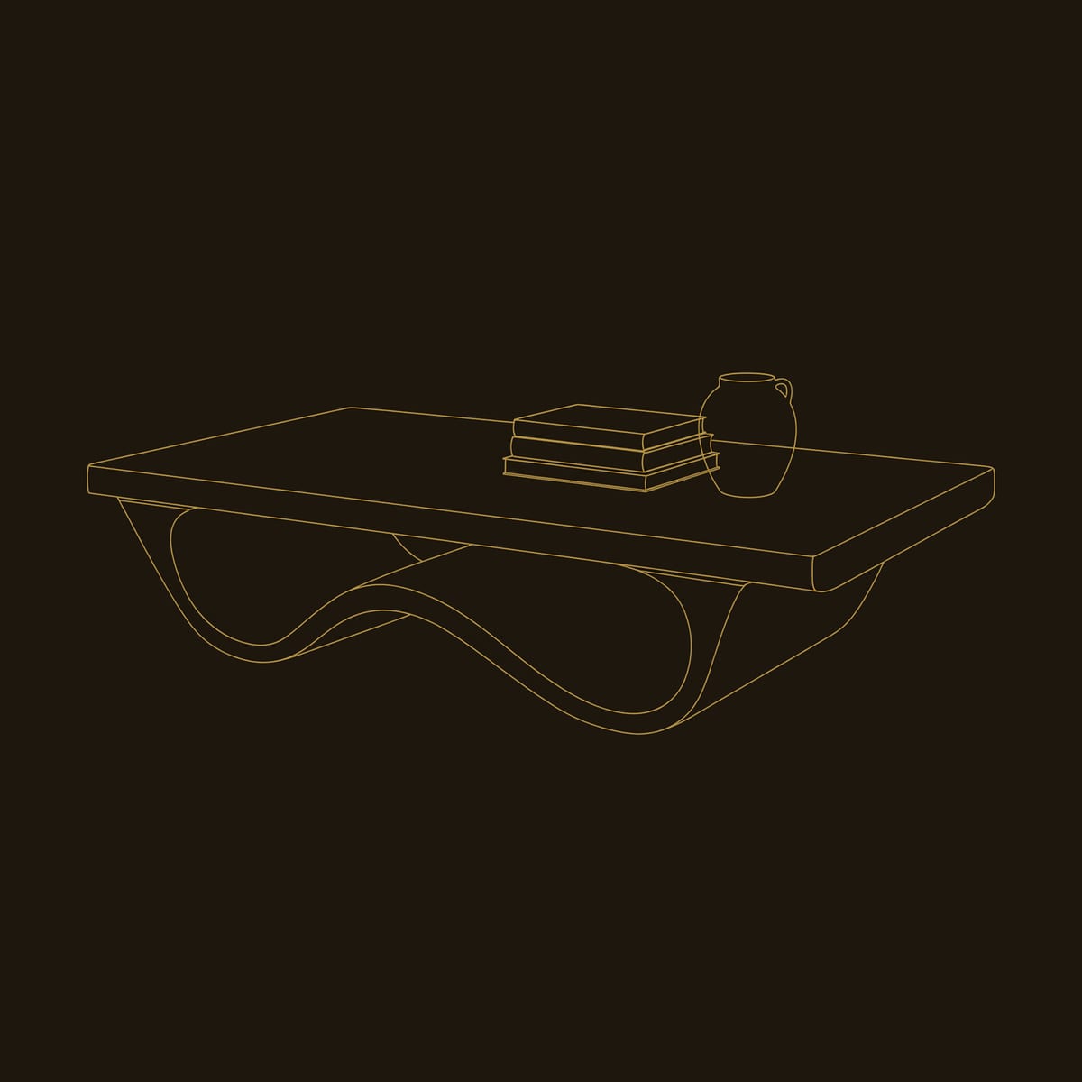 Pale Hardwood Coffee Table for a Scandinavian Room dimension diagram