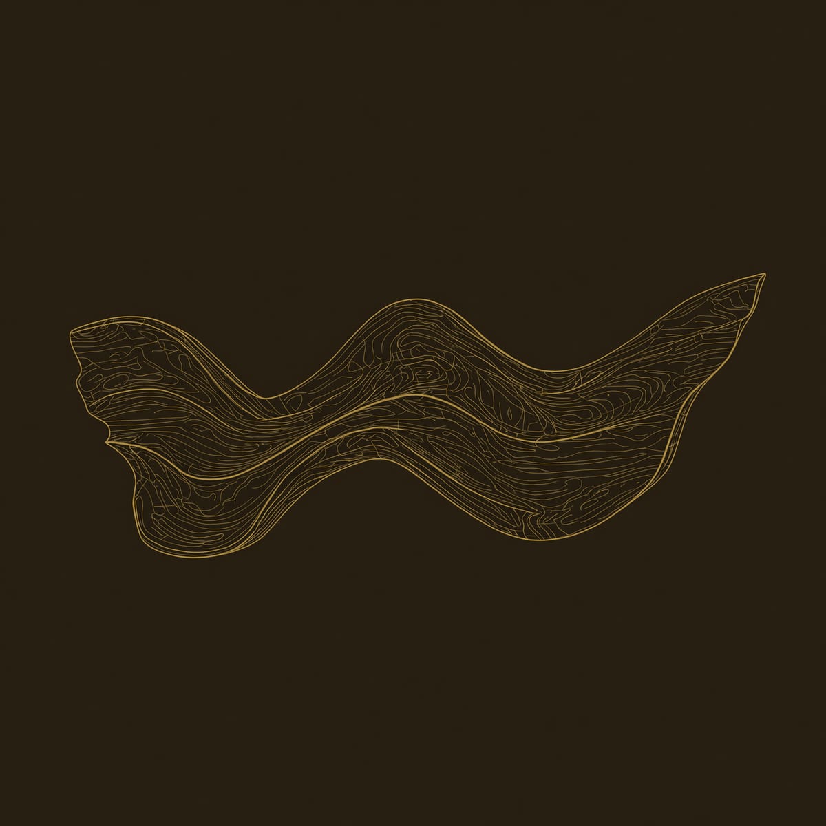Ribbon Wave Wall Art with Lifted Tips, in Solid Wood dimension diagram