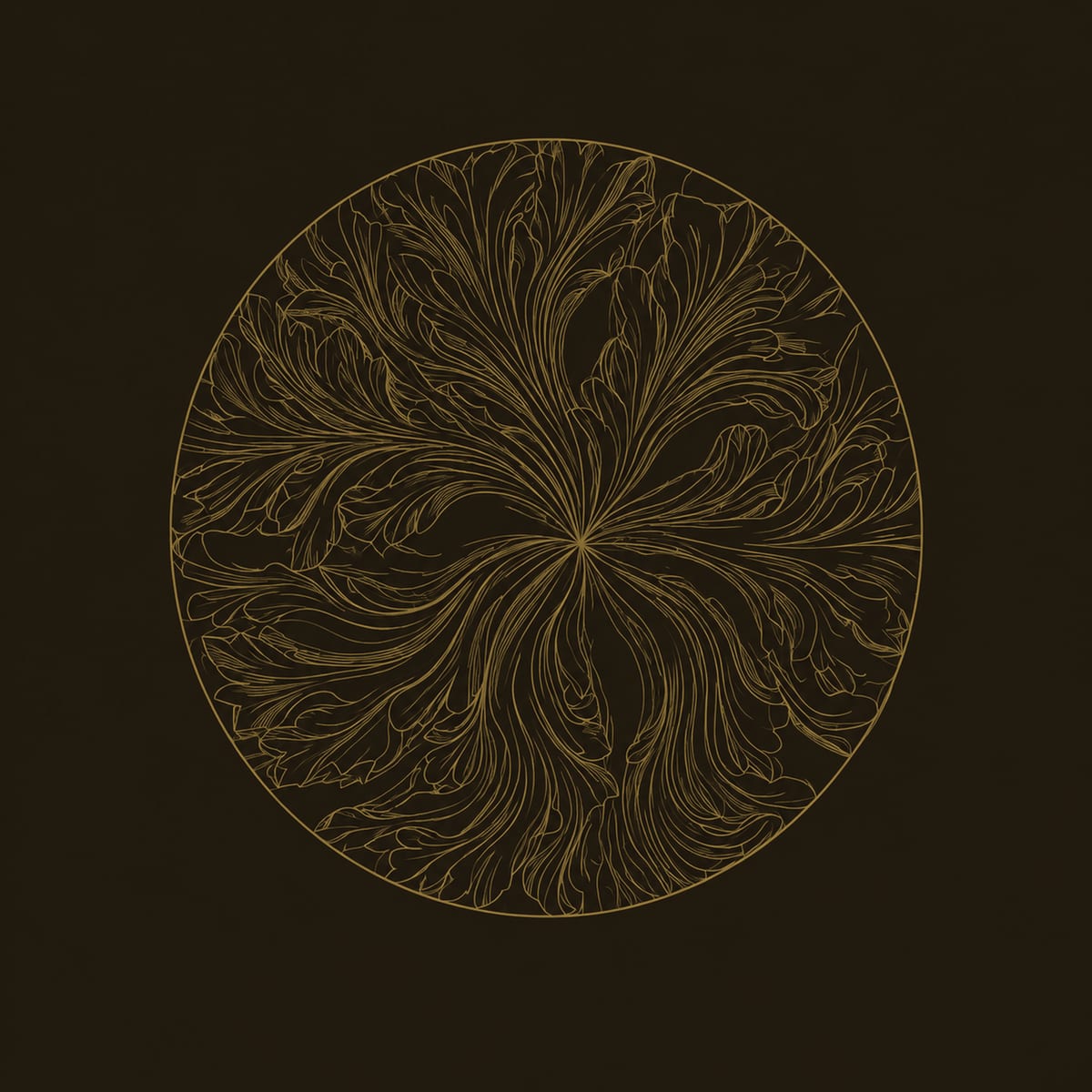 Round Wall Art With Swirling Carved Petal Relief dimension diagram