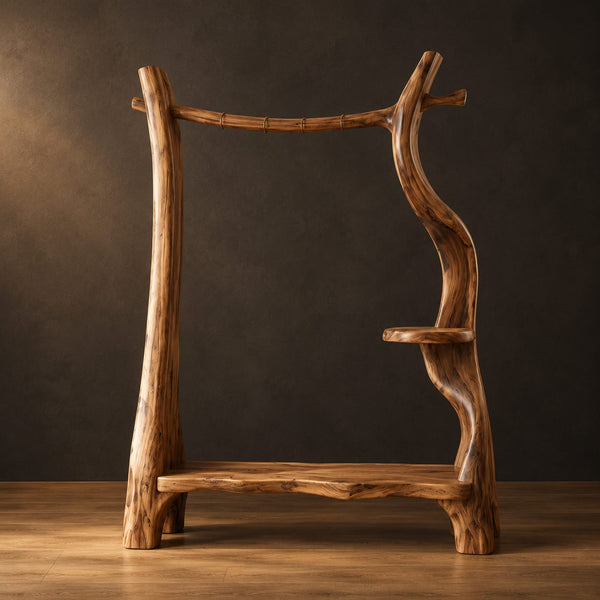Sculpted Branch Open Wardrobe, Hanging Rail, Two Shelves