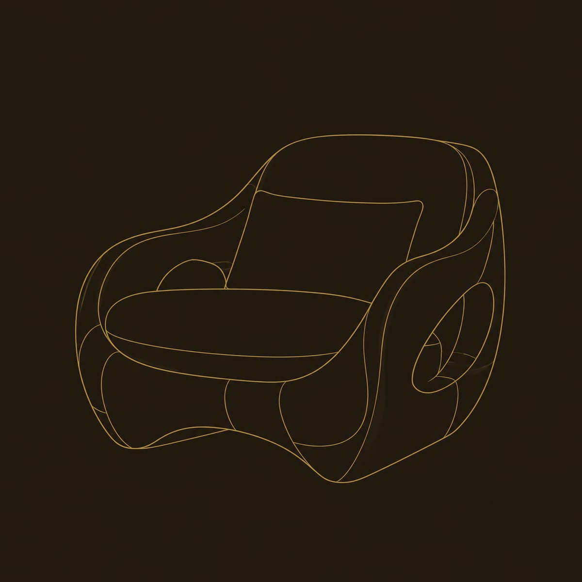 Sculpted Lounge Chair With Open Oval Side Cutouts dimension diagram