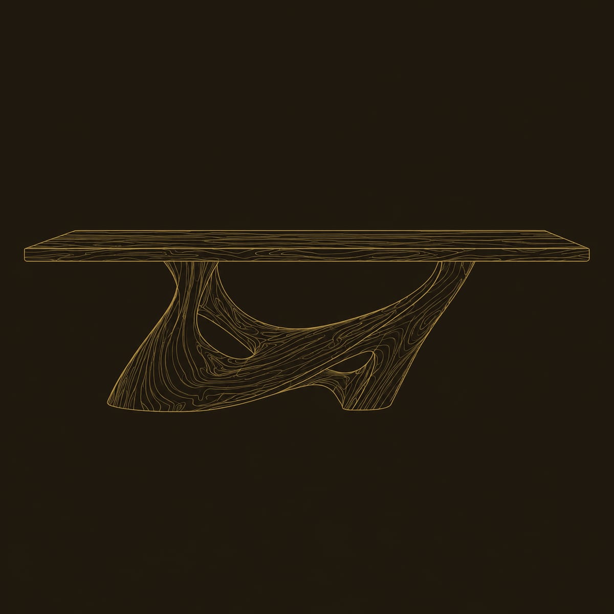 Sculpted Pedestal Dining Table With Branching Root Style Base dimension diagram
