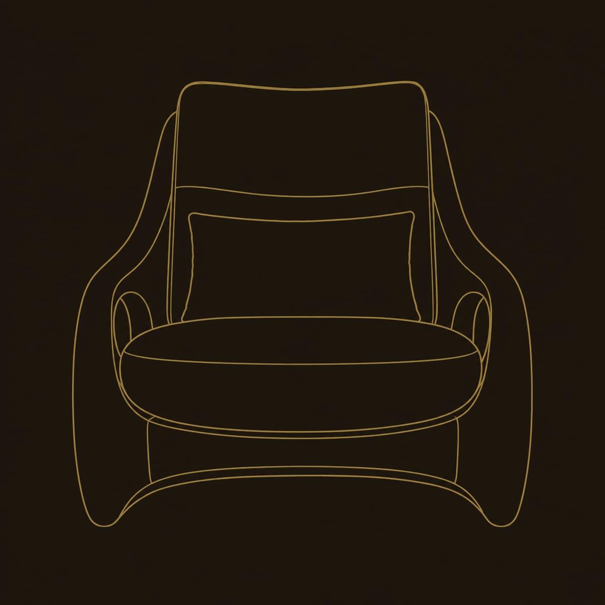 Sculpted Shell Lounge Chair Oval Side Cutouts dimension diagram