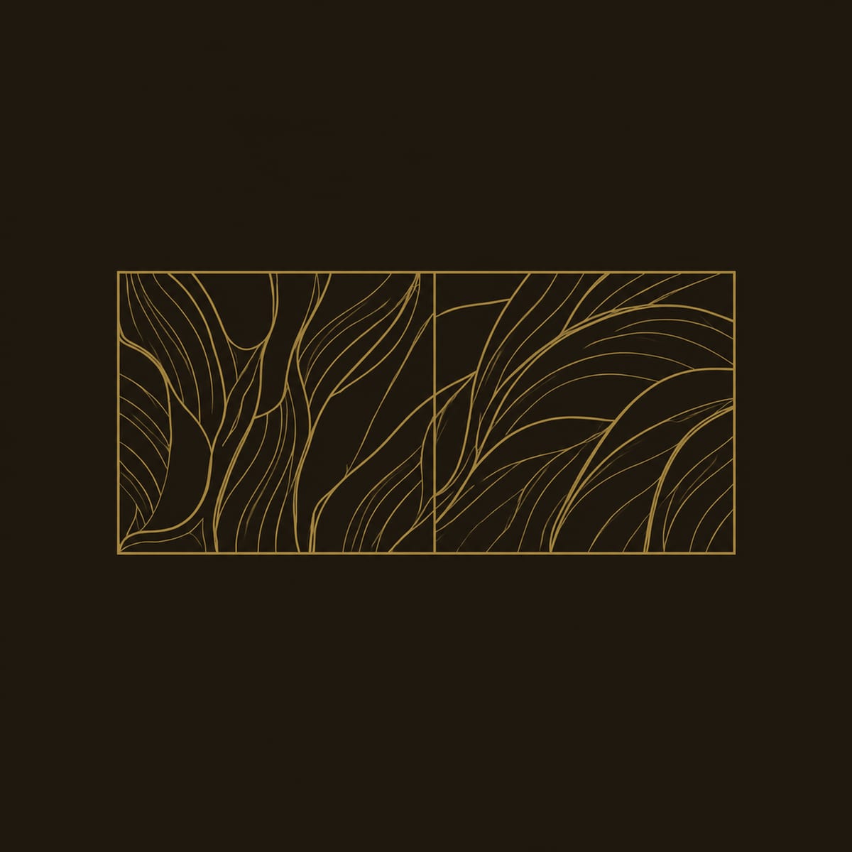 Sculpted Wood Wall Art With Flowing Ridge Relief dimension diagram