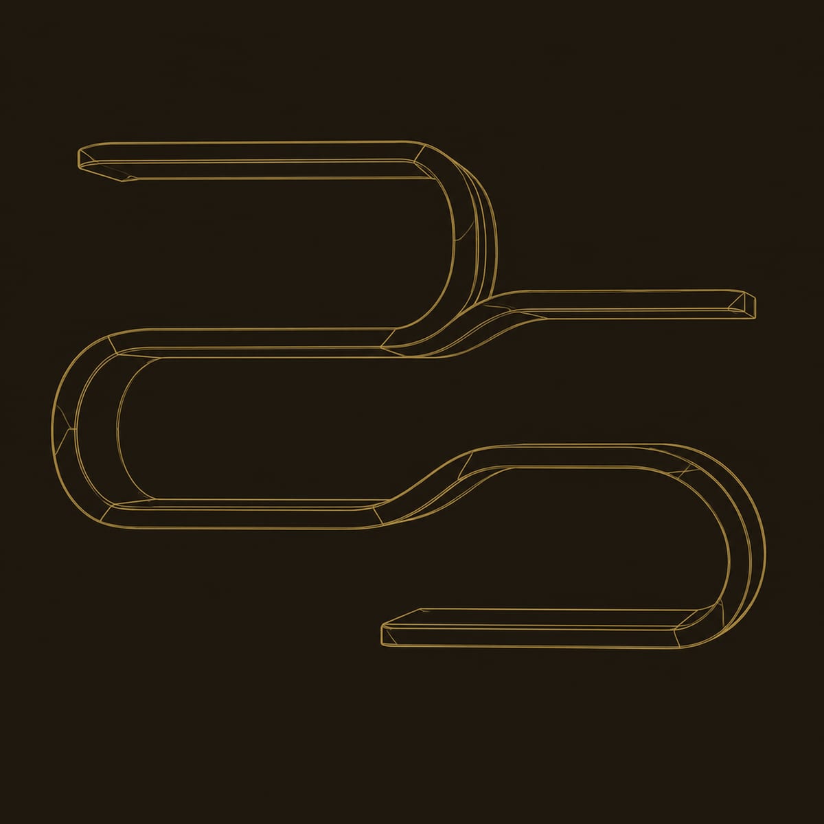Serpentine Shelves With Three Flat Levels And Looped Bends dimension diagram