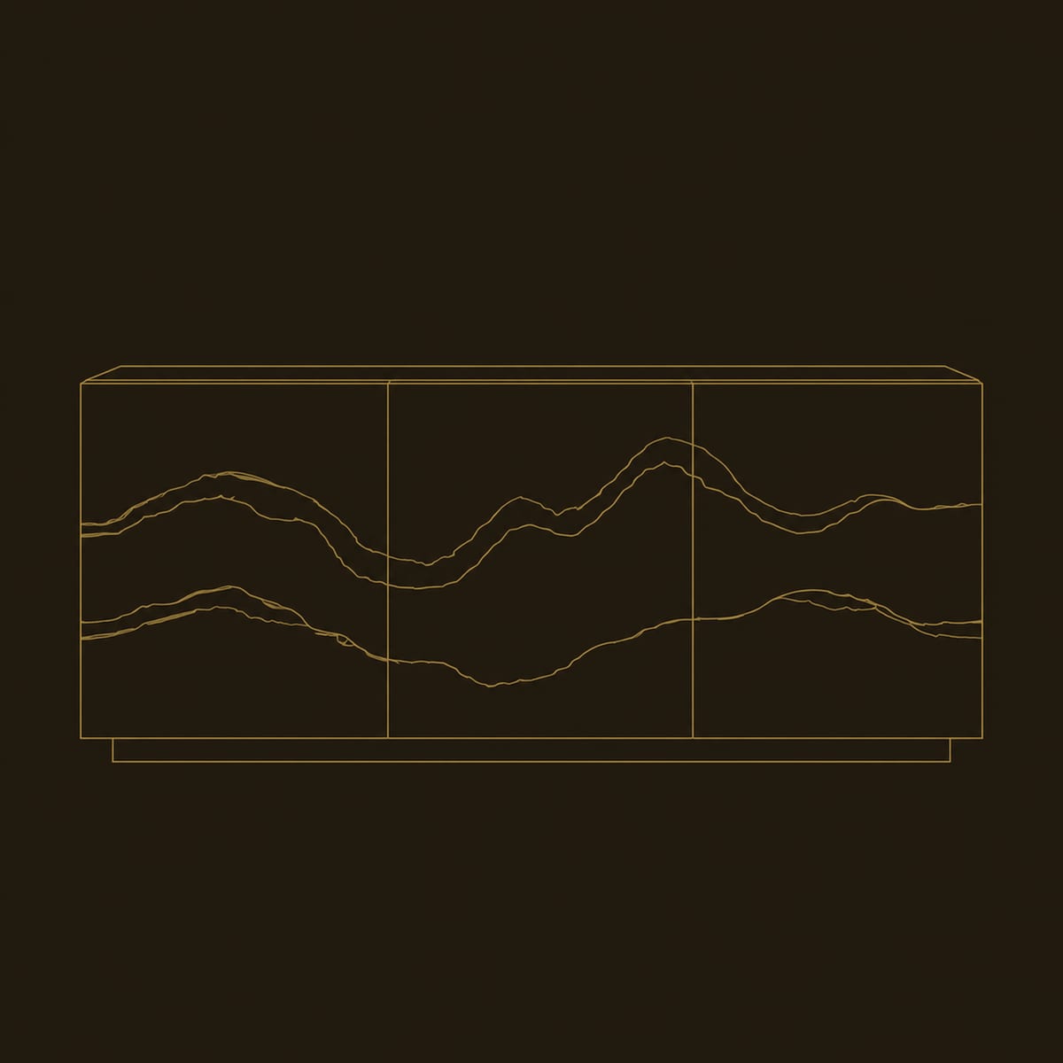 Sideboard With A Dark River Band Across Three Slab Doors dimension diagram