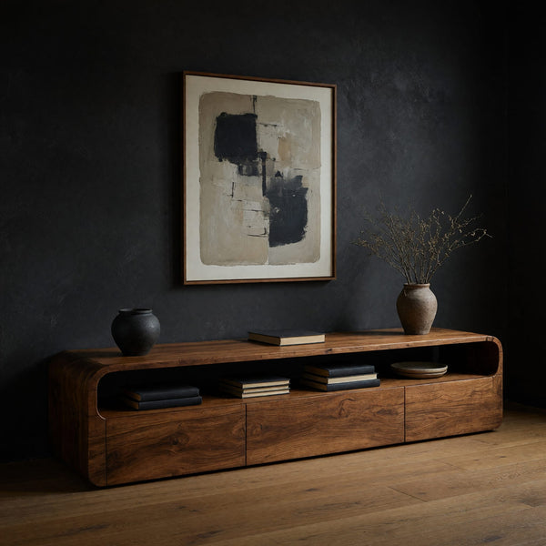 Slot Top TV Console with Three Drawers Below