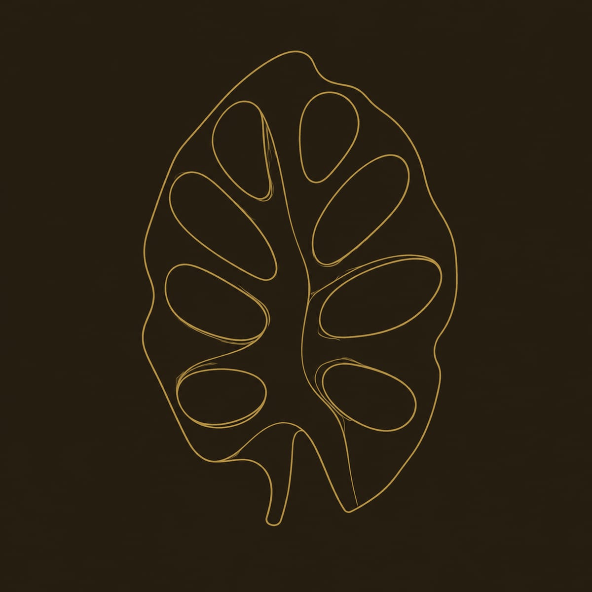 Split Leaf Wall Art With Open Oval Cutouts And A Short Stem dimension diagram