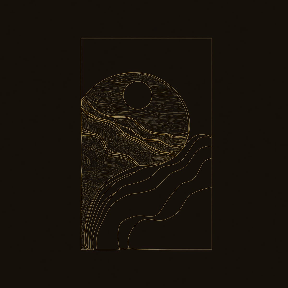 Sun and Tide Wall Panel Carved in Contrasting Tones dimension diagram