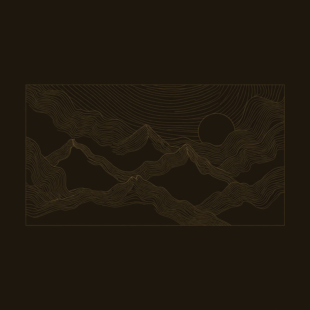 Sunrise Mountain Wall Sculpture with a Dark Carved Sky dimension diagram