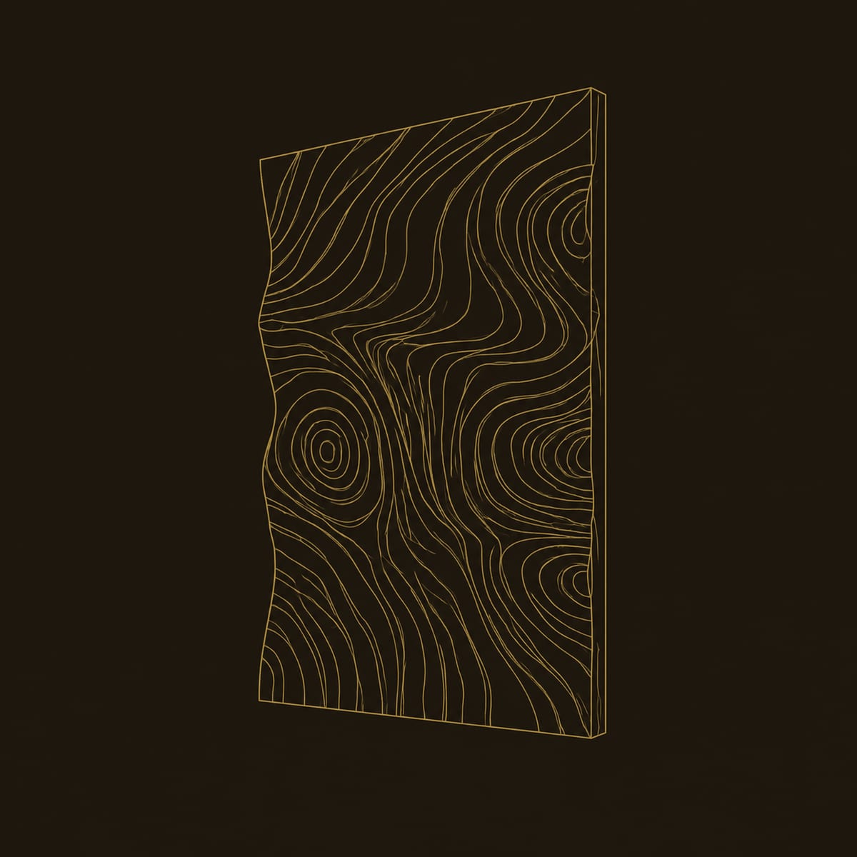 Tall Wall Art Panel With Sculpted Ripple Relief And Knot Rings dimension diagram