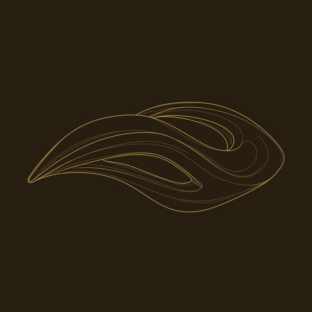 Twin Crescent Wall Sculpture in Solid Hardwood dimension diagram