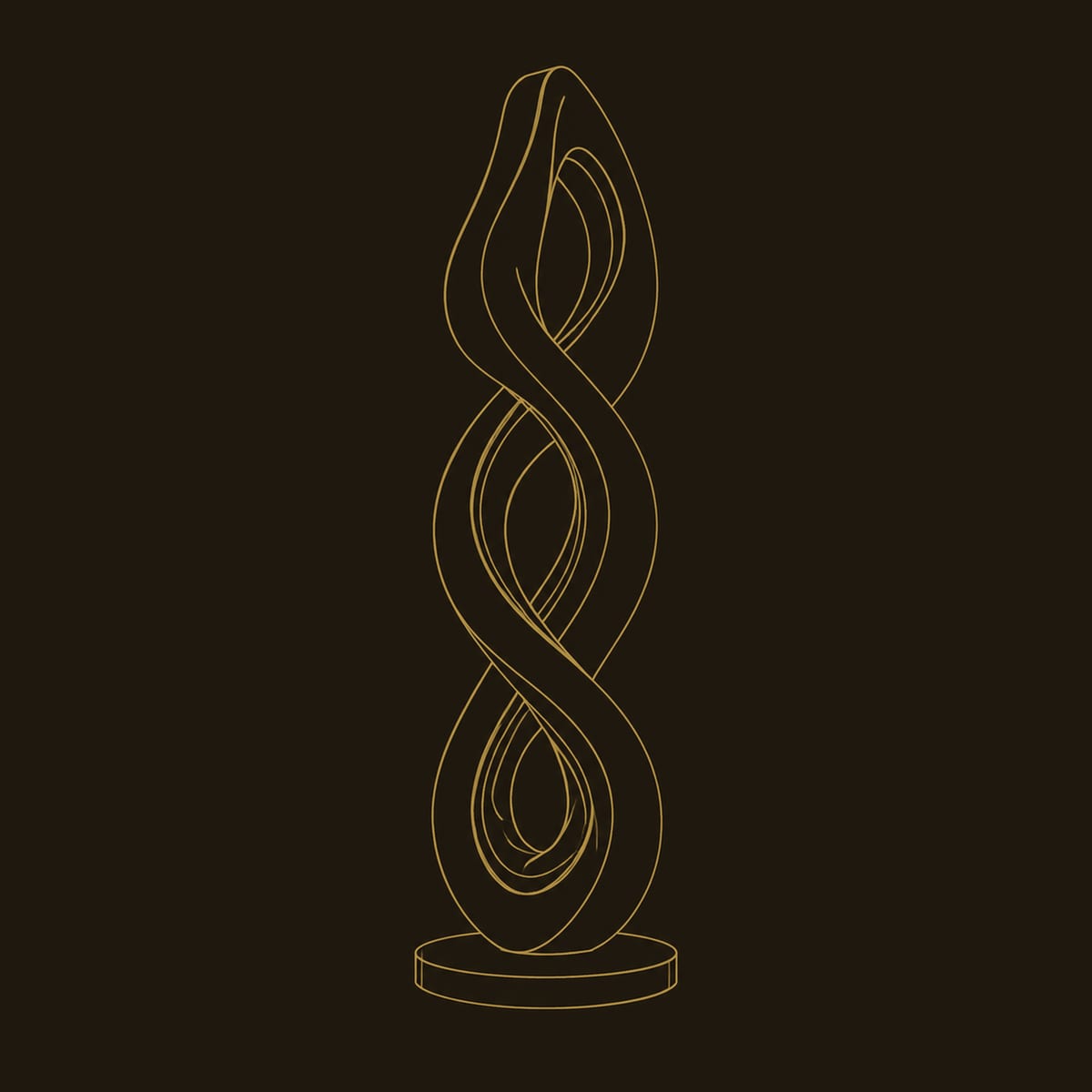 Twisted Spiral Floor Lamp With Three Glowing Open Loops dimension diagram