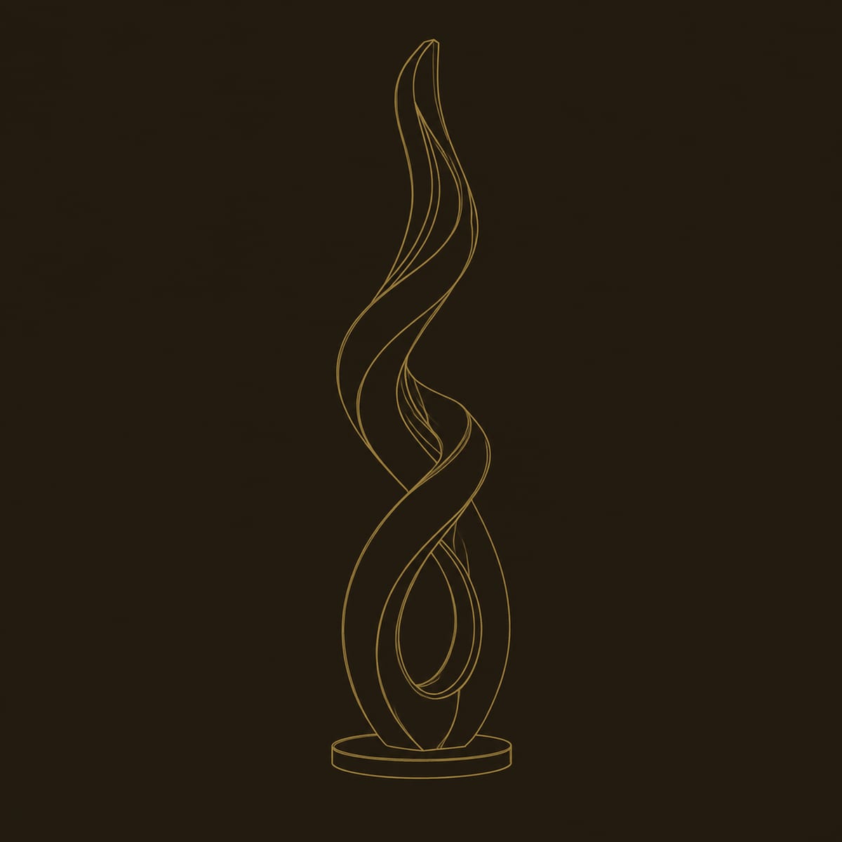 Twisting Ribbon Floor Lamp With A Warm Inner Glow And Disc Base dimension diagram