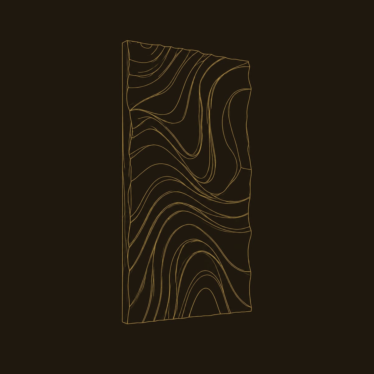 Vertical Carved Ripple Wall Art With Deep Swirling Ridges dimension diagram