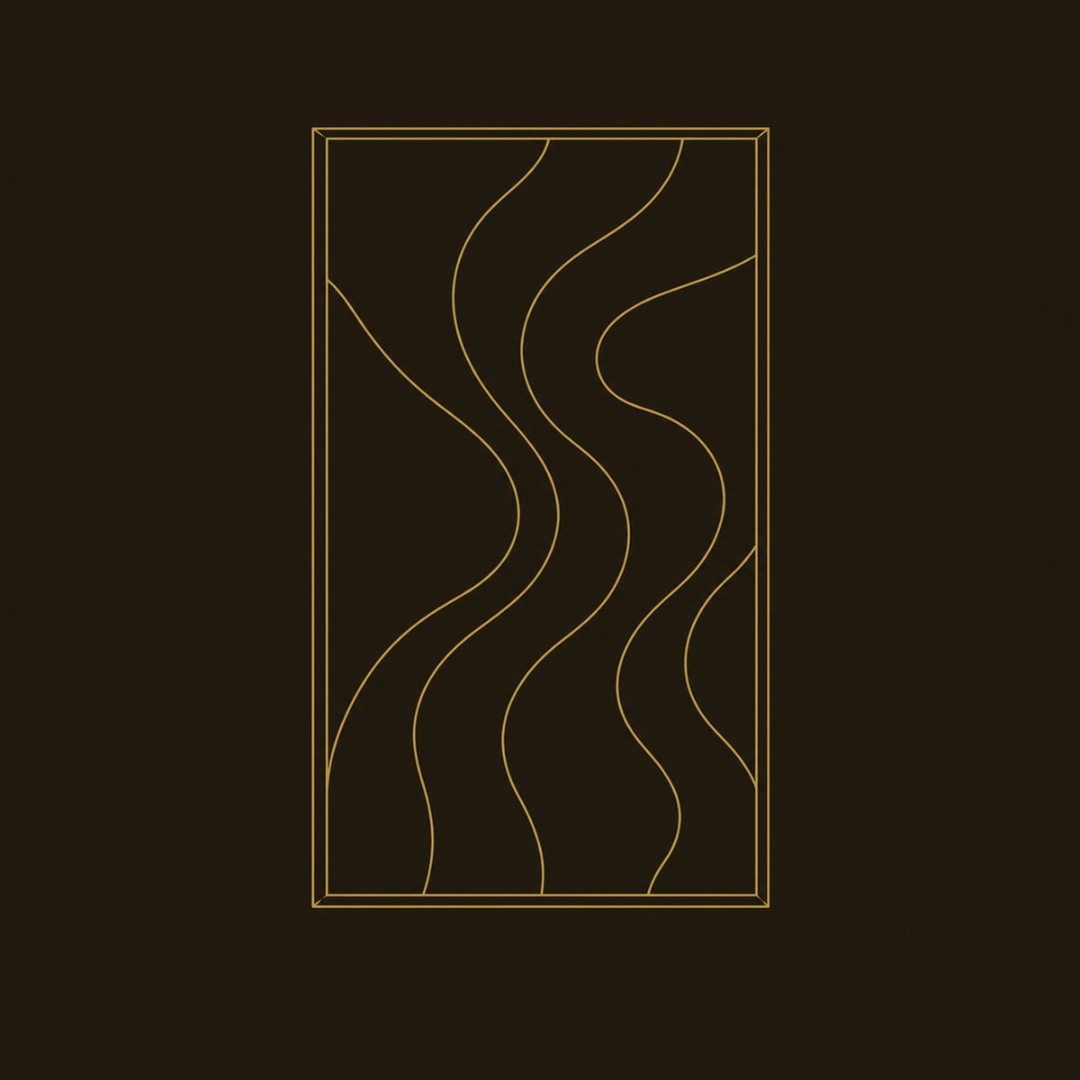 Wall Art Panel With Flowing Wave Bands In Dark And Pale Wood dimension diagram