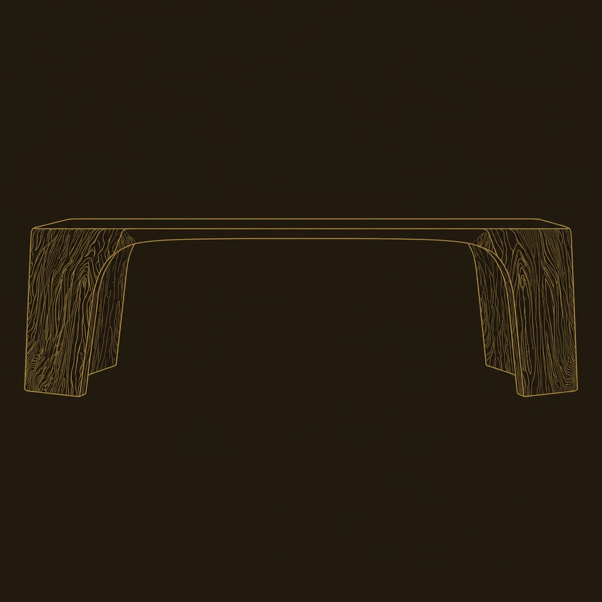 Waterfall Dining Table With Carved Grain Slab Ends dimension diagram