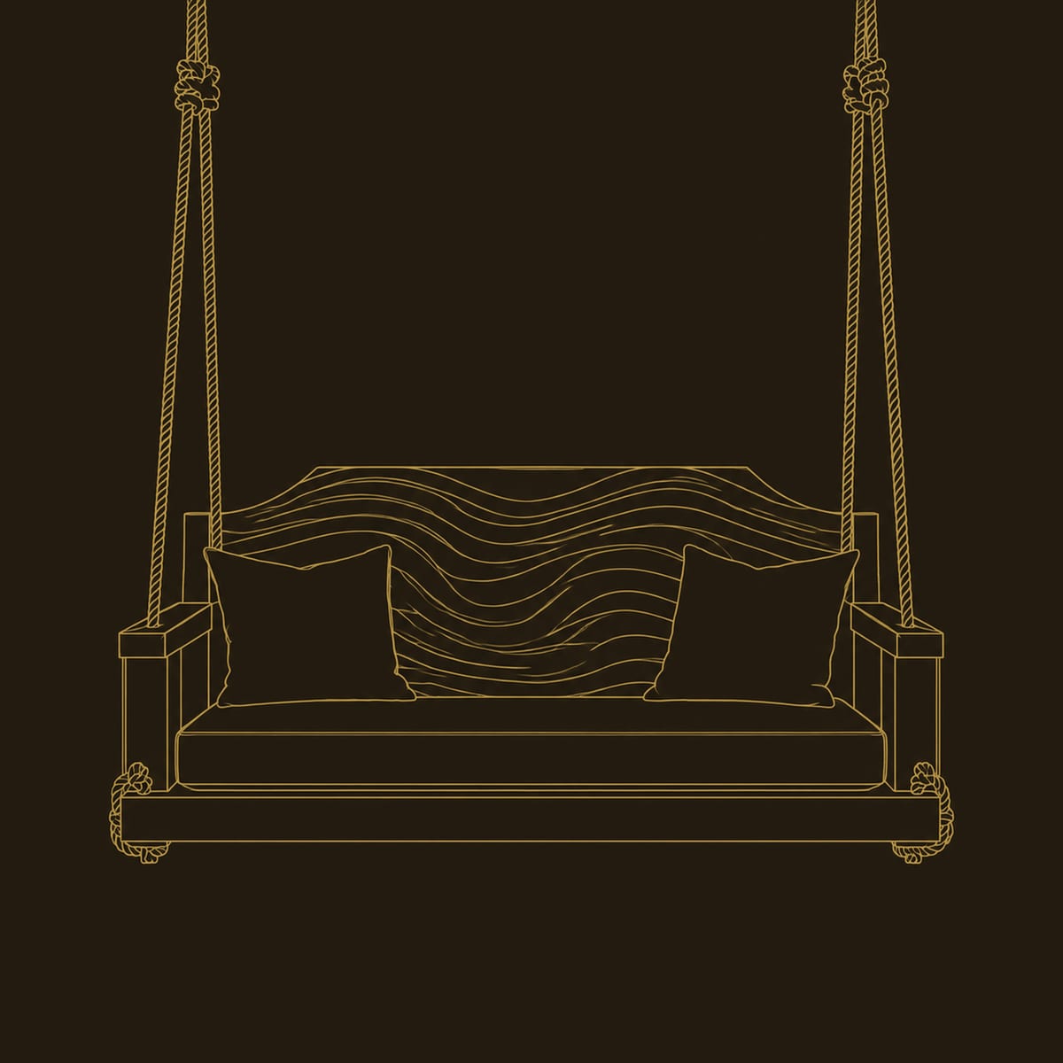 Wave Carved Back Swing With Boxy Open Arms dimension diagram