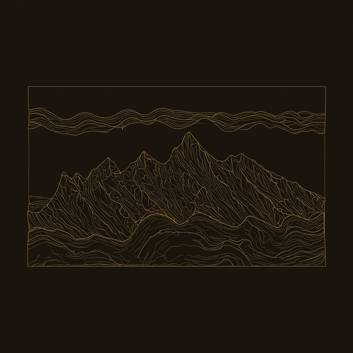 Wide Landscape Wall Relief with Layered Carved Sky Bands dimension diagram