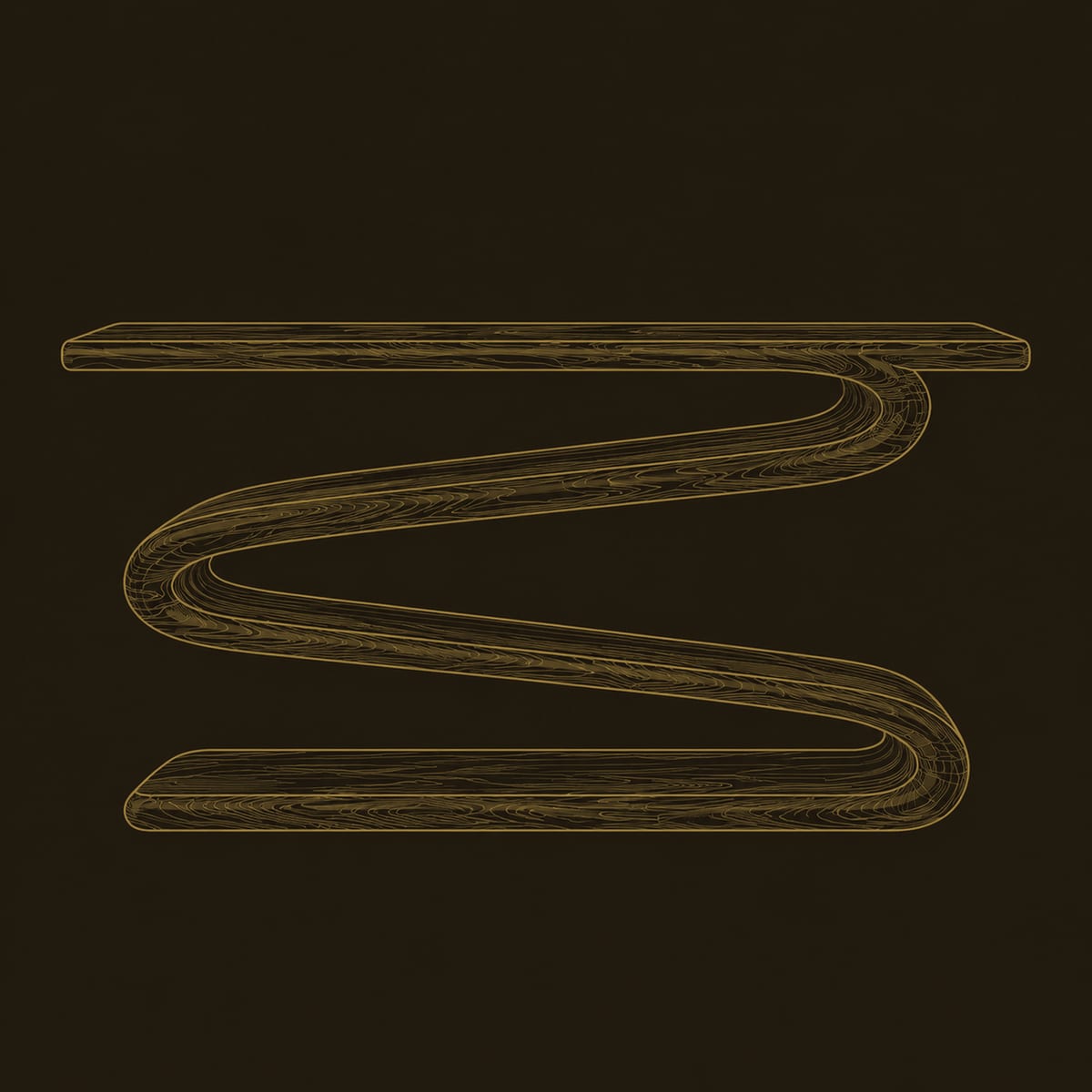 Zigzag Ribbon Console Table With A Continuous Z Shaped Base dimension diagram