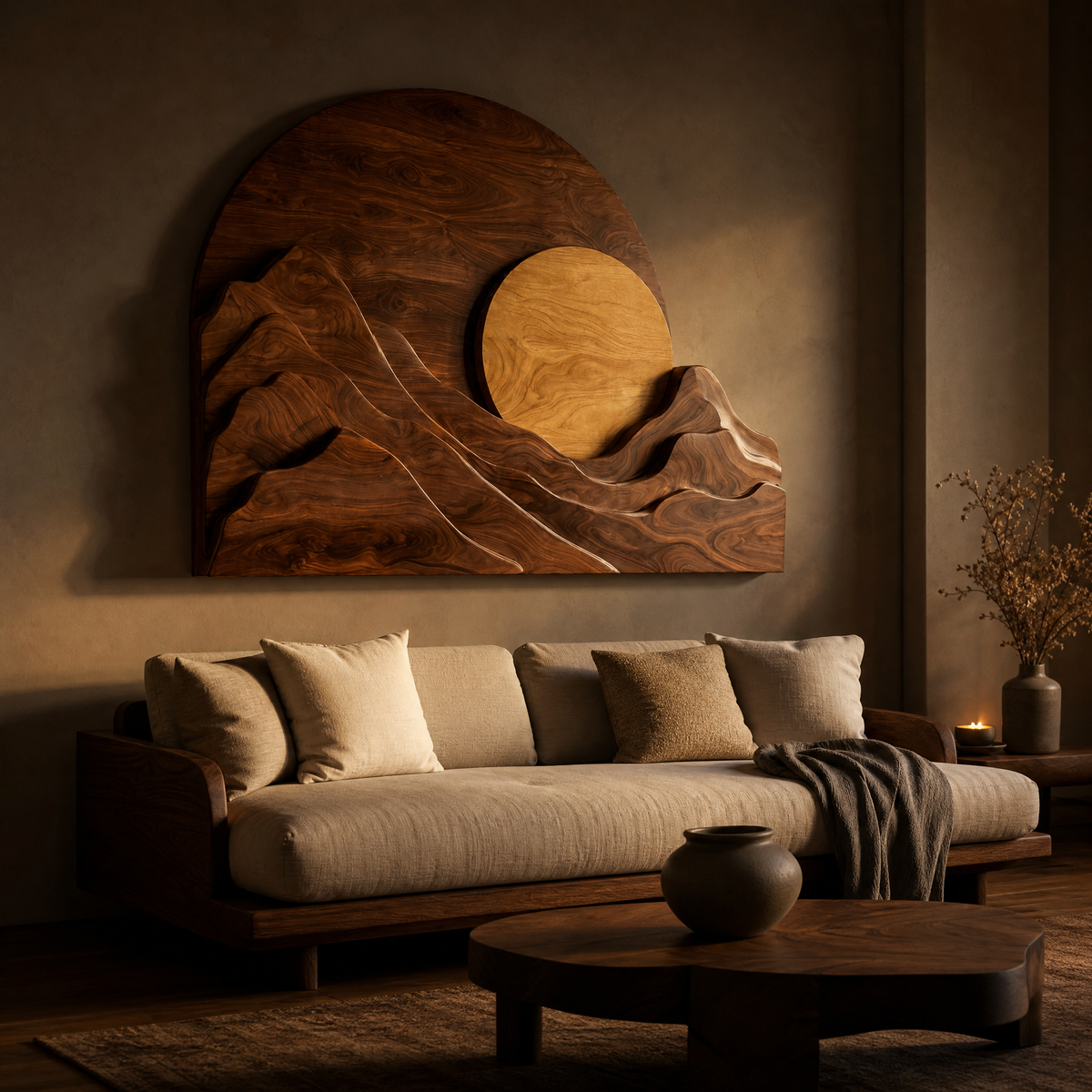 Large Wood Sculpture for Large Spaces: Sizing, Weight & Mounting