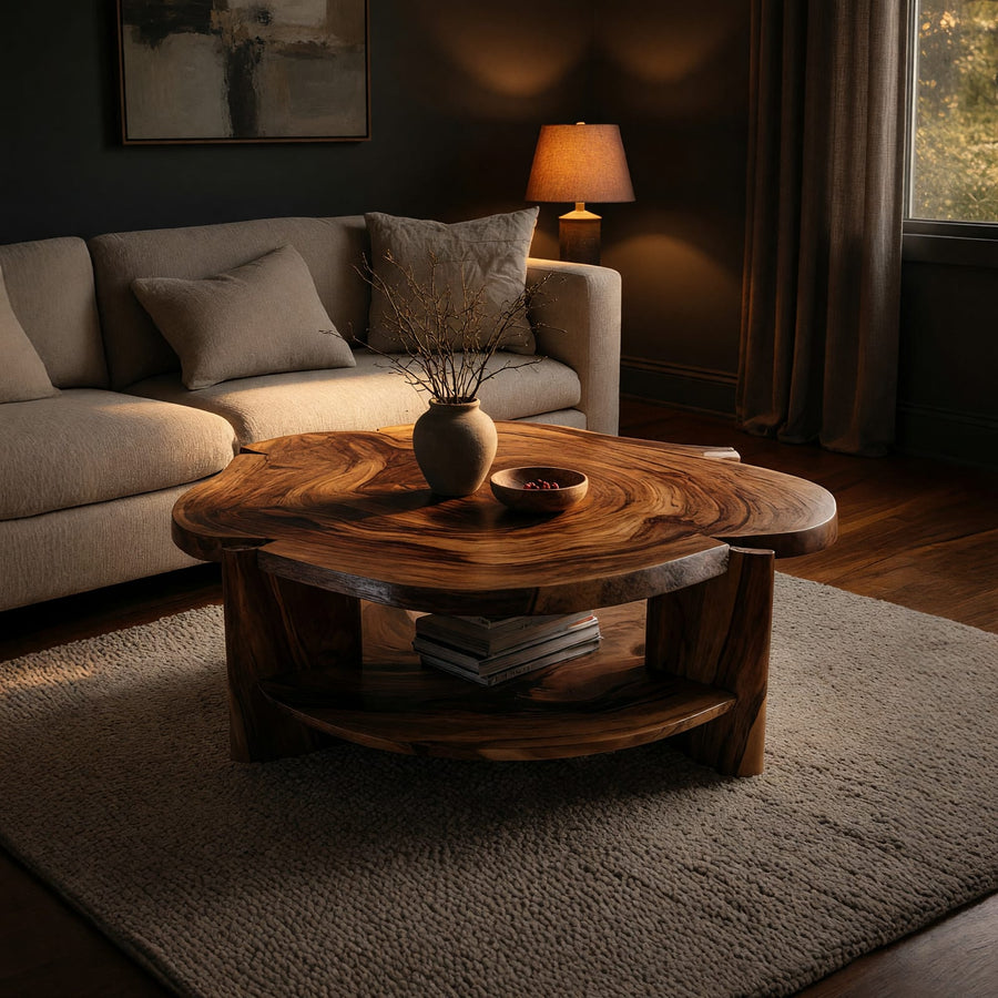 How to Style a Sculptural Coffee Table in a Modern Living Room