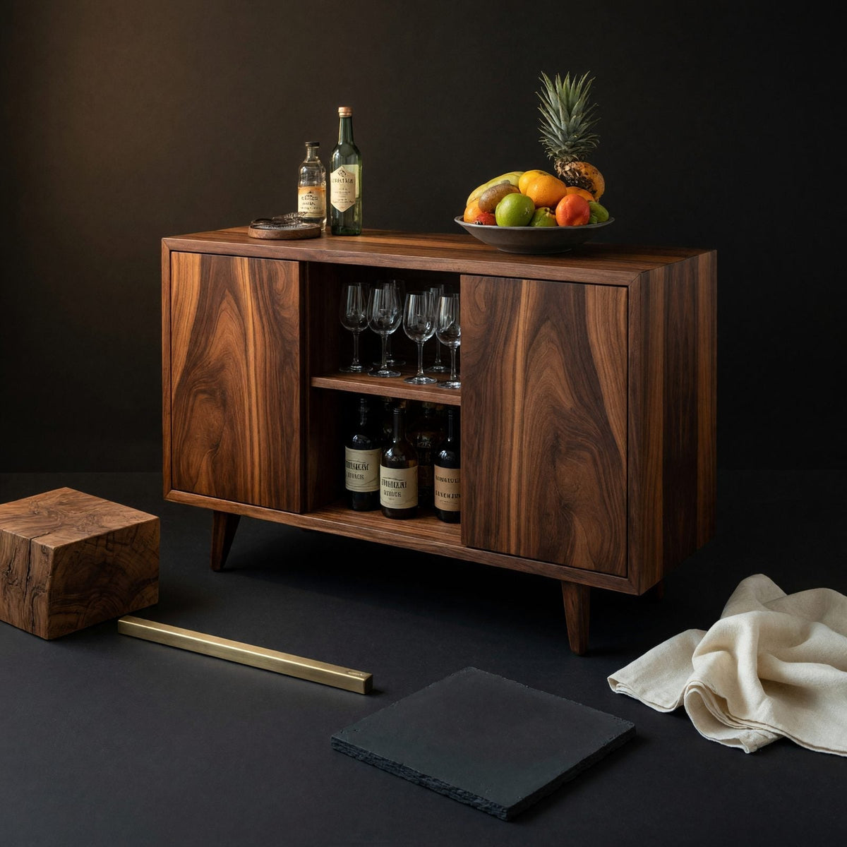 Wood Bar Cabinet: How to Choose Size and Bottle Storage